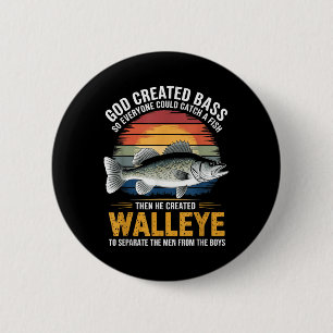 Separate Men From Boys Fish Angler Fisherman Walle 2 Inch Round Button