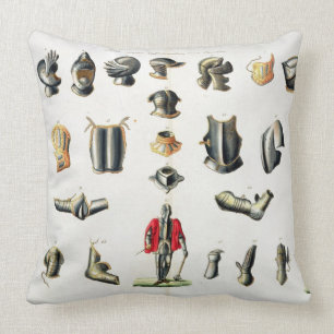 Separate Pieces of a Knight's Armour, plate 15 fro Throw Pillow