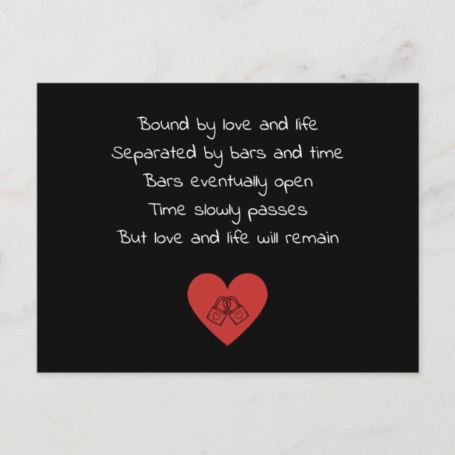 Separated By Bars And Time Postcard (Front)