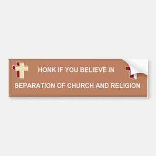 Separation of Church and Religion Bumper Sticker