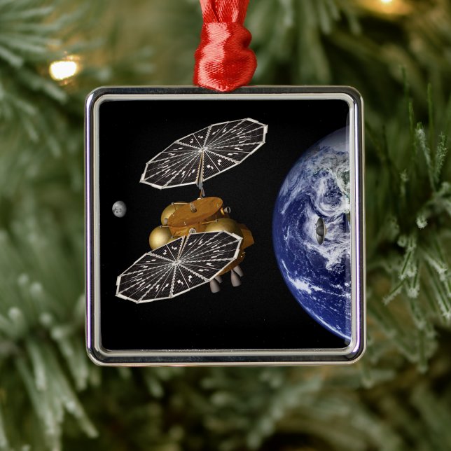 Separation Of Entry Vehicle On A Mars Mission. Metal Ornament (Tree)