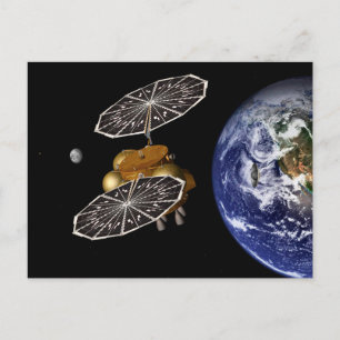 Separation Of Entry Vehicle On A Mars Mission. Postcard