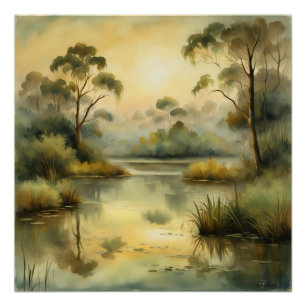 sephia landscape poster