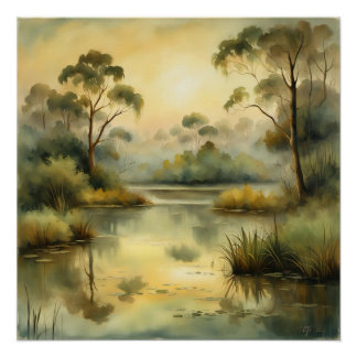 sephia landscape poster