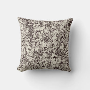 sepia abstract pattern outdoor pillow