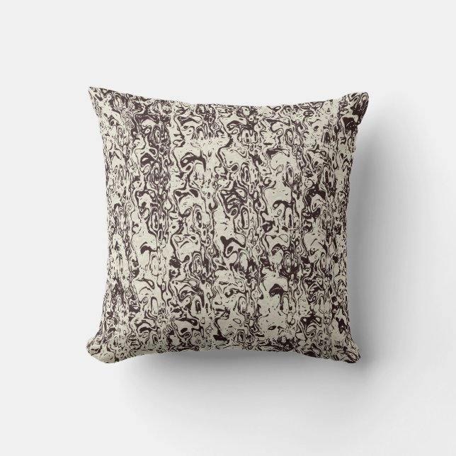 sepia abstract pattern outdoor pillow (Front)