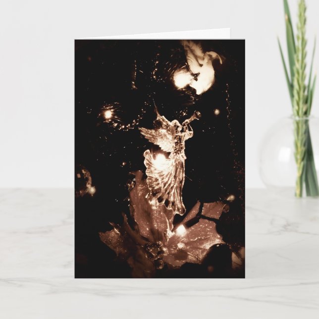Sepia angel Christmas card (Front)