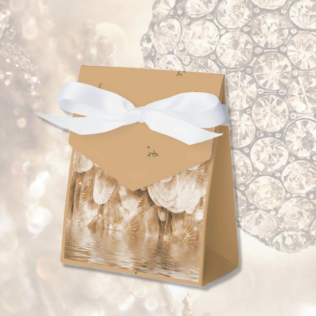Sepia Angel Wing and Specks of Gold Favor Box (Creator Uploaded)