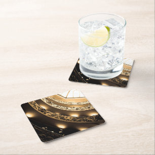 Sepia Architecture Square Paper Coaster