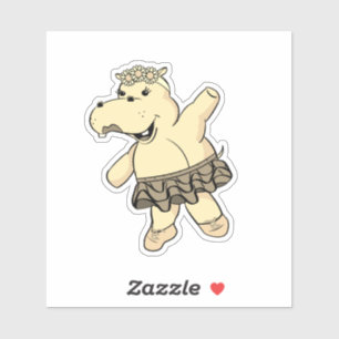 Sepia Ballerina Hippo With Tutu