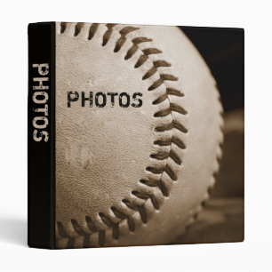 Sepia Baseball 1" Photo Album Binder