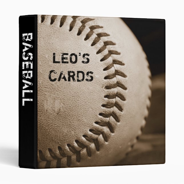 Sepia Baseball 1" Sports Cards Binder (Front/Spine)
