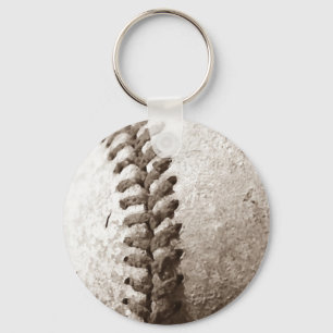 Sepia Baseball Keychain