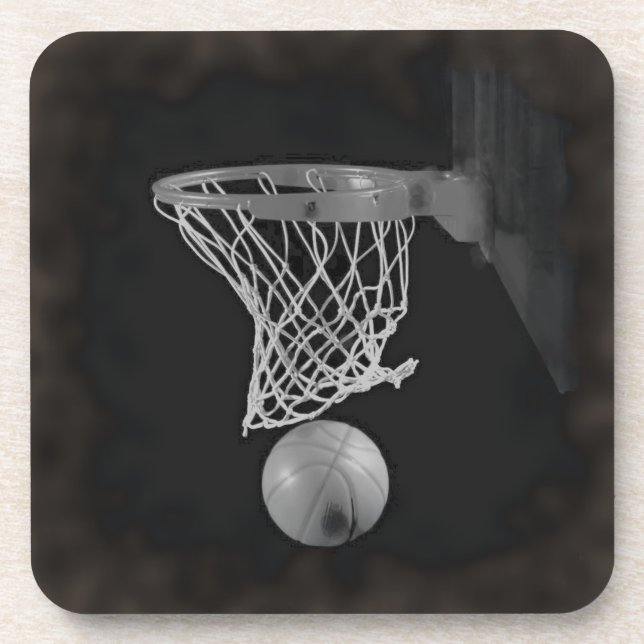 Sepia Basketball Coaster (Front)