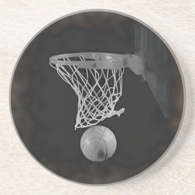 Sepia Basketball Coaster (Front)