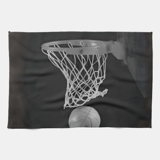 Sepia Basketball Kitchen Towel (Horizontal)