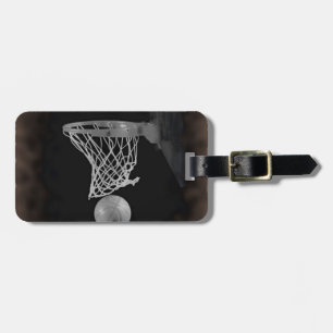 Sepia Basketball Luggage Tag