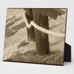 Sepia Beach Rope Photo Plaque