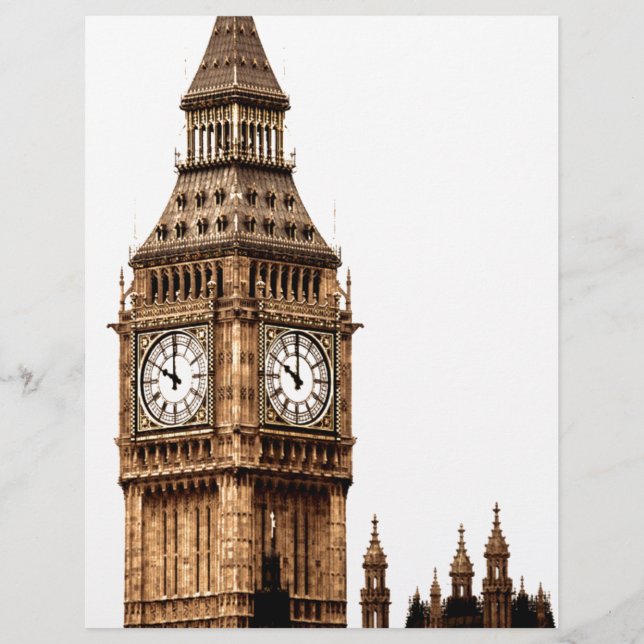 Sepia Big Ben Tower (Front)