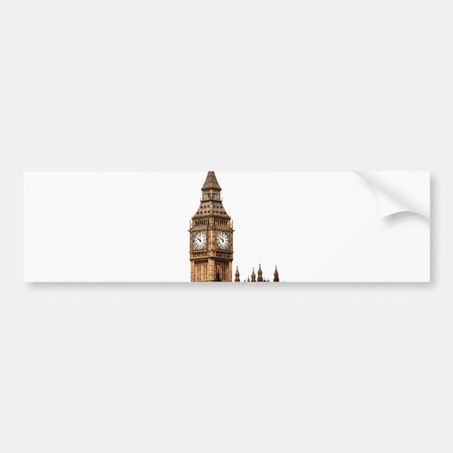 Sepia Big Ben Tower Bumper Sticker (Front)