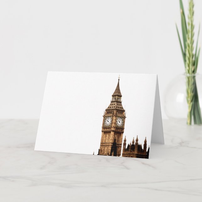 Sepia Big Ben Tower Card (Front)
