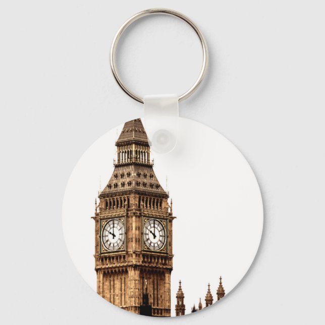 Sepia Big Ben Tower Keychain (Front)