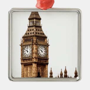 Sepia Big Ben Tower Metal Ornament
