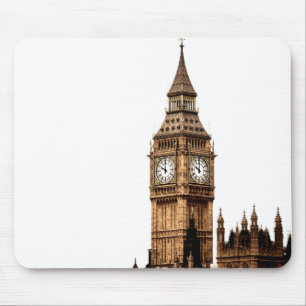 Sepia Big Ben Tower Mouse Pad