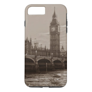 Sepia Big Ben Tower Palace of Westminster Case-Mate iPhone Case