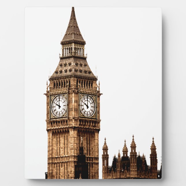 Sepia Big Ben Tower Plaque (Front)
