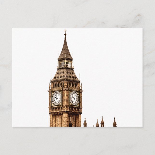 Sepia Big Ben Tower Postcard (Front)