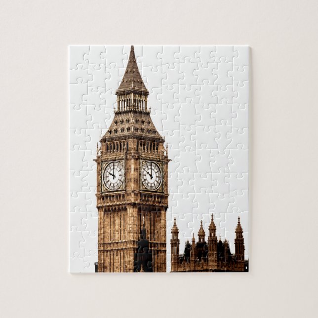 Sepia Big Ben Tower Travel Art Jigsaw Puzzle (Vertical)