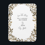 Sepia Botanical Wedding Save The Date Magnet<br><div class="desc">An elegant wedding save the date invitation featuring sepia brown leaves border illustration over a white background.  Look for matching wedding invitations and other coordinating items at Jill's Paperie.</div>