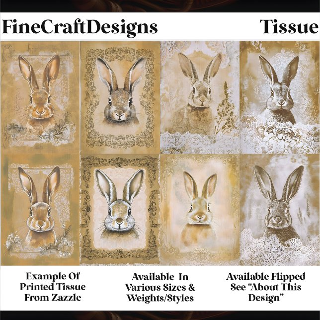Sepia Bunny Artwork, Easter Crafts EV3R Decoupage Tissue Paper (Creator Uploaded)