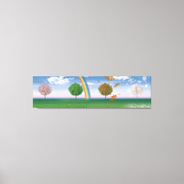 Sepia canvas print four seasons unique digital art (Front)