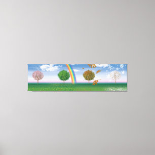 Sepia canvas print four seasons unique digital art