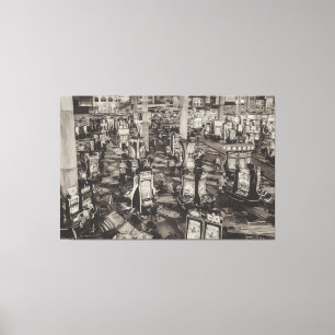 Sepia Casino Slot Machines Canvas Print