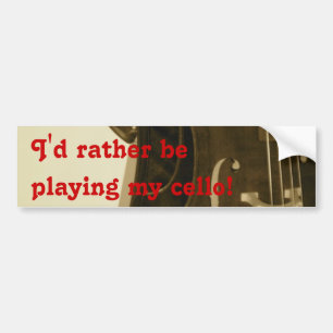 Sepia Cello bumper sticker