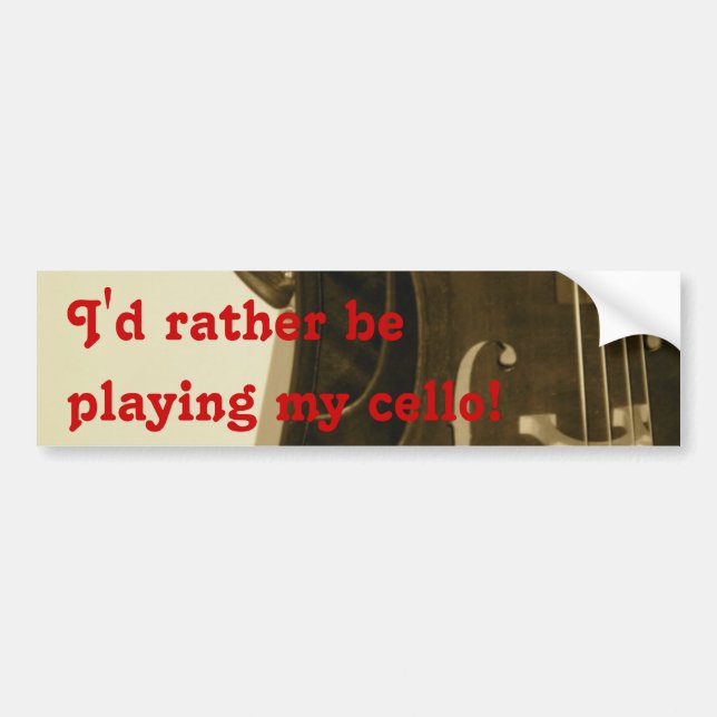 Sepia Cello bumper sticker (Front)