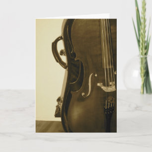 Sepia Cello greeting card