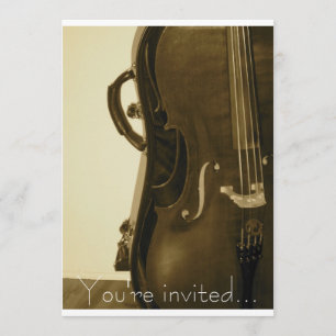 Sepia Cello invitation