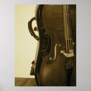 Sepia Cello vertical print
