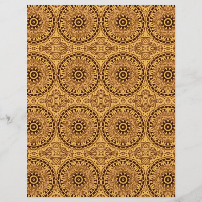 Sepia Circles Collage Junk Journal Scrapbook Paper (Front)