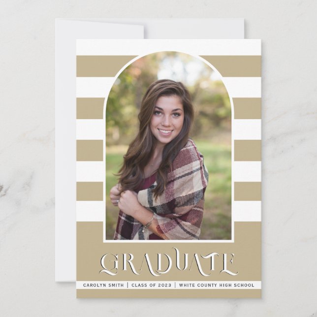 Sepia Class of 2023 arch photo graduation Announcement (Front)