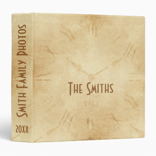 Sepia Clock Face Steampunk Binder