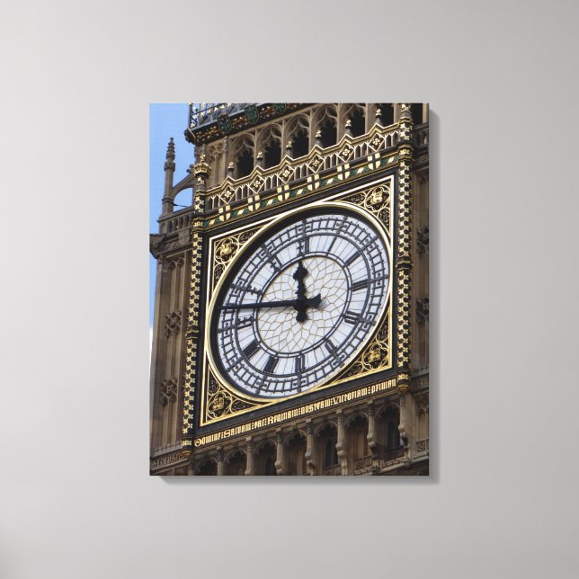 Sepia Close up Big Ben London Travel Canvas Print (Front)