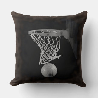 Sepia Colour Basketball Close-Up Throw Pillow