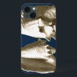 Sepia Conch Seashells iPhone 13 Case<br><div class="desc">You can hear the ocean from these Conch seashell loud and clear! If you are stressed out,  picture yourself on the warm sandy beach. These Conch seashell are a great piece of art with a navy background to make the image stand out to be sharper.</div>