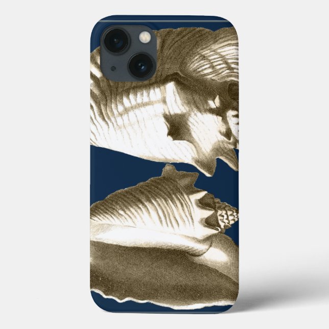 Sepia Conch Seashells Case-Mate iPhone Case (Back)