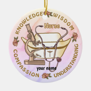 Sepia cool nurse  ceramic ornament